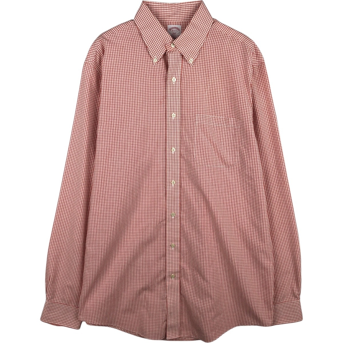 古着 ブルックスブラザーズ Brooks Brothers 346 ギンガムチェック 長袖 ボタンダウンチェックシャツ メンズL相当/eaa619028