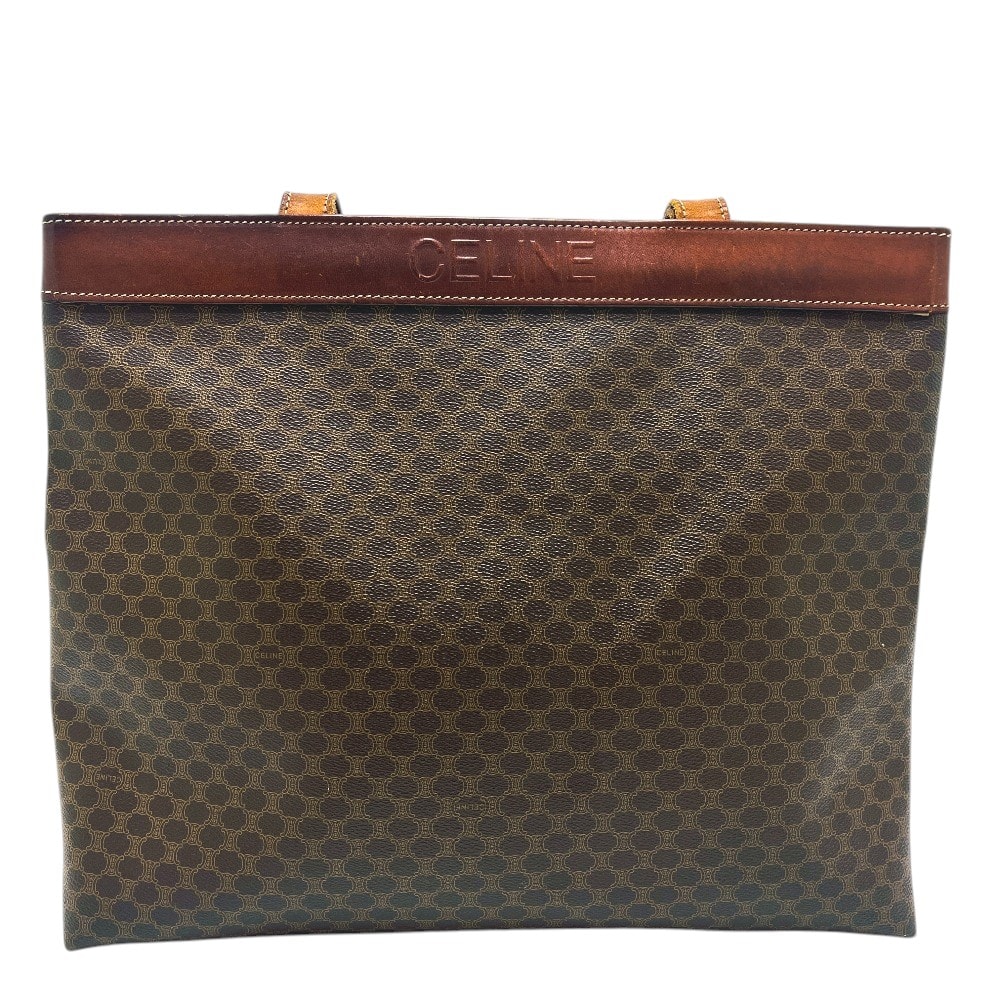 セリーヌ CELINE マカダム ヴィンテージ カバン 肩掛け ハンドバッグ ボストン トートバッグ PVC/レザー ブラウン