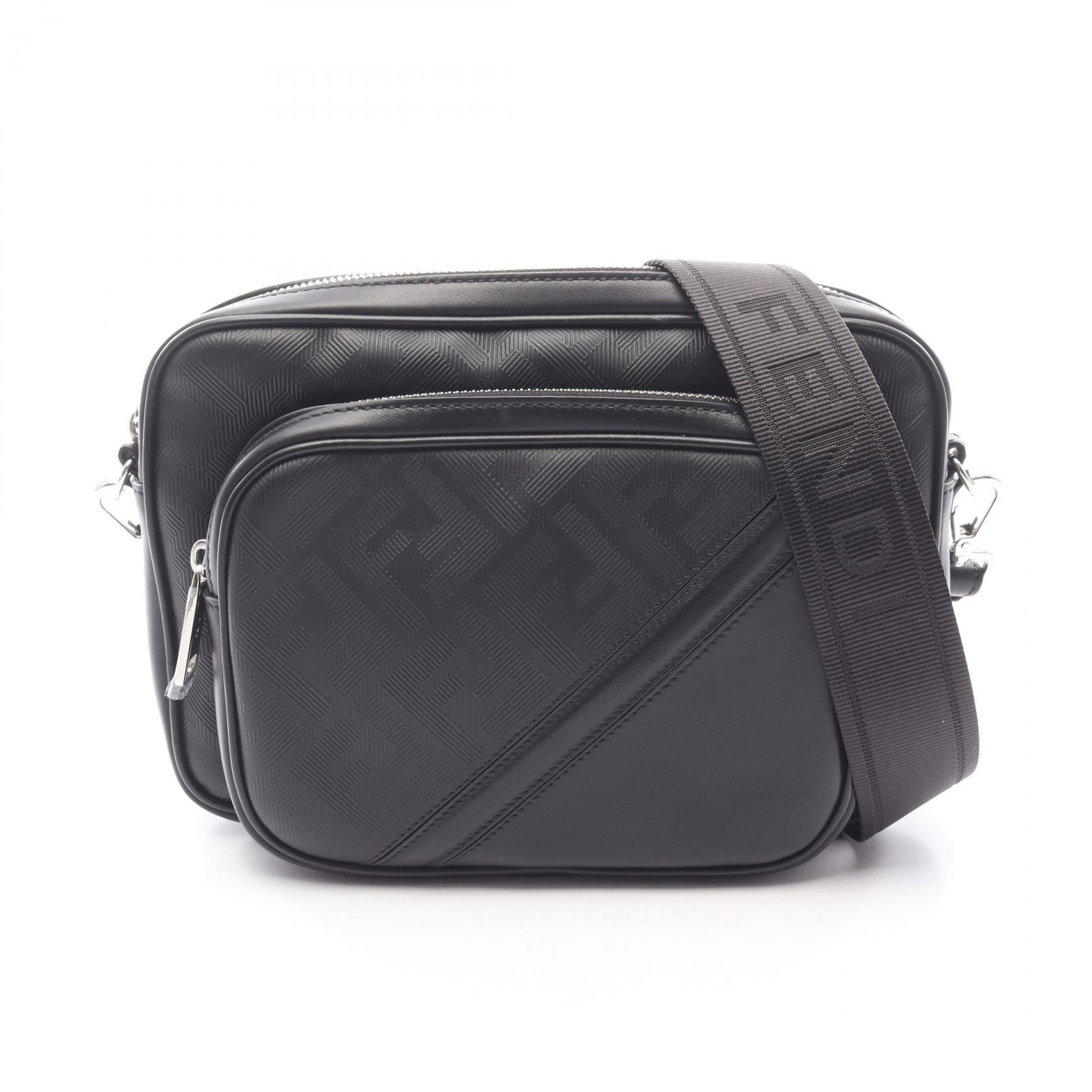 フェンディ FENDI シャドウ ダイアゴナル デュオ カメラバッグ ショルダーバッグ バッグ レザー レディース ブラック系 7VA607APDO F0GXN 【新品】