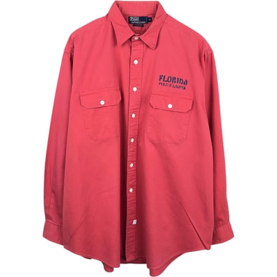 古着 ラルフローレン Ralph Lauren POLO by Ralph Lauren 長袖 コットンシャツ メンズXL相当/eaa659896