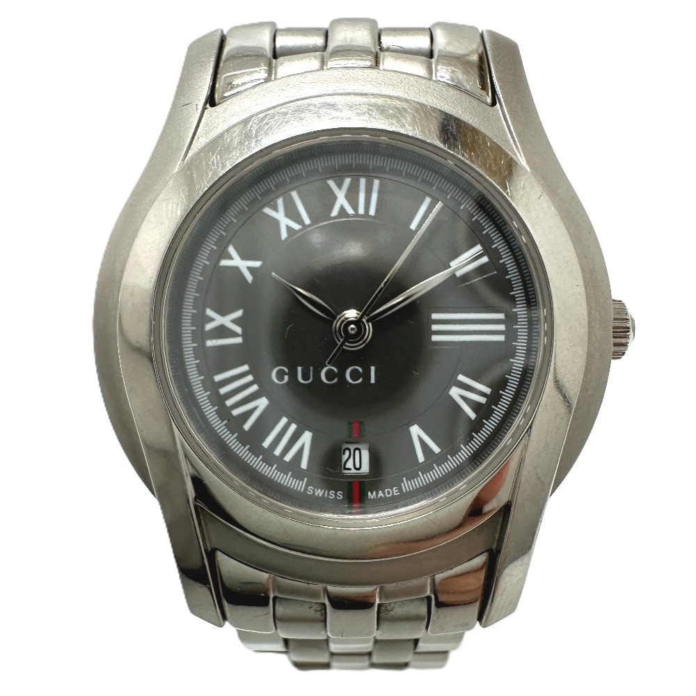 グッチ GUCCI Gクラス 5500L クオーツ デイト 腕時計 SS シルバー