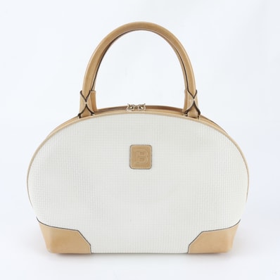 ■美品 バリー Bロゴ エンボス ミニ ボストンハンドバッグ