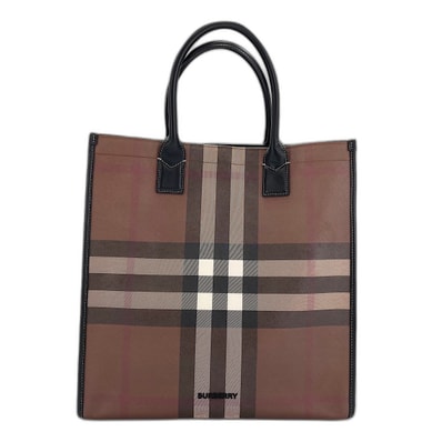 バーバリー BURBERRY スリムバーティカルデニートート トートバッグ PVC【中古】
