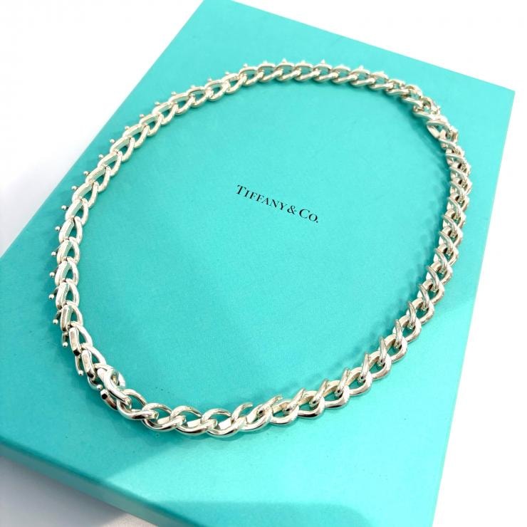 ティファニー TIFFANY&Co. フォージ ミディアム リンク ネックレス Ag925 131.3g スターリングシルバー【鑑定済み】正規品