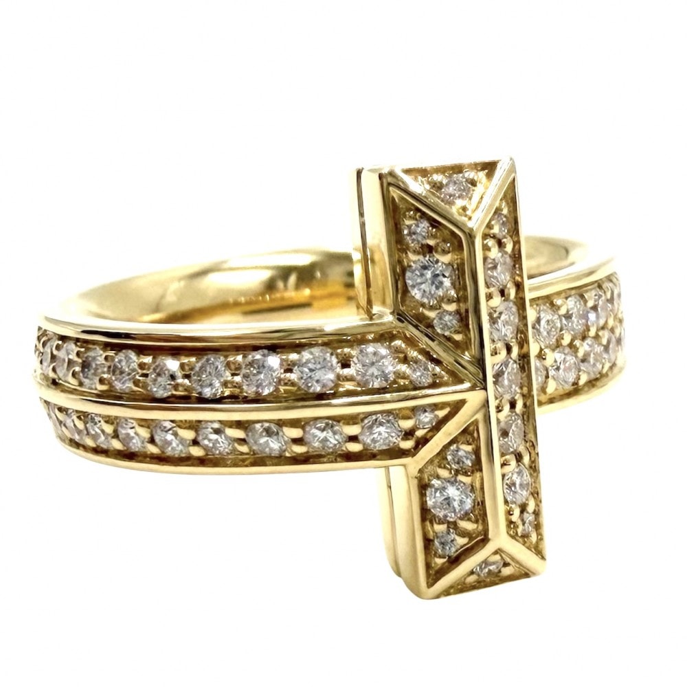 TIFFANY&Co. ティファニー 指輪 ティファニーT Tワン ジュエリー アクセサリー 18金YG Au750 K18イエローゴールド    ダイヤモンド0.54ct 約10号 レディース 約10.7g 美品【中古品】