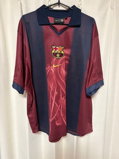 Travis Scott Cactus Jack x Nike x FC Barcelona Retro 2000/01 Home Skeleton Jersey "Burgundy"