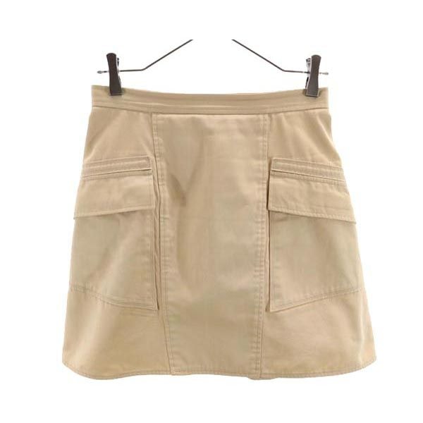 GIVENCHY ジバンシィ ミニ丈 台形 スカート 38 ベージュ系 バックジップ