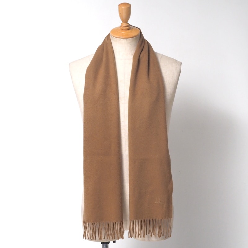 Dunhill ダンヒル マフラー 総カシミヤ フリンジ イングランド製 ブランド古着【中古】20250409/RA4127