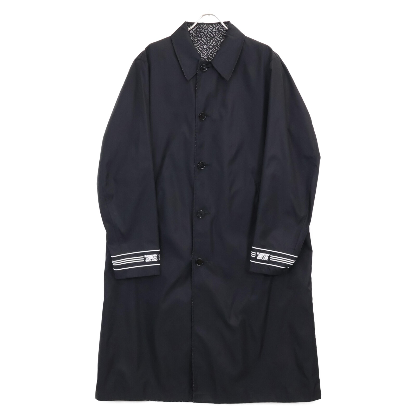 バーバリー TBモノグラム リバーシブル ステンカラーコート 50