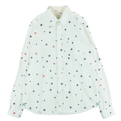 uniform experiment ユニフォームエクスペリメント 長袖シャツ UE-110040 WHITE LINE ホワイトライン スター総柄 長袖 シャツ ホワイト系 3【中古】