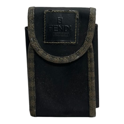 FENDI フェンディ FFズッカ ブラック ナイロン シガレットケース S1-00158 【中古】
