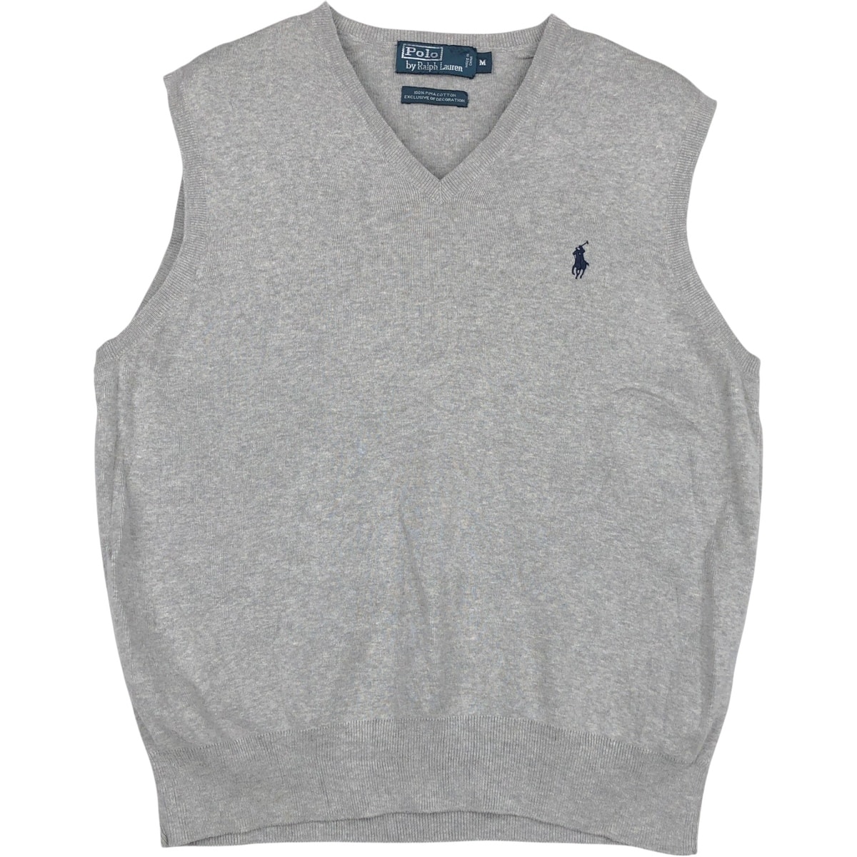 古着 ラルフローレン Ralph Lauren POLO by Ralph Lauren Vネック ピマコットンニットベスト メンズM相当/rab181082