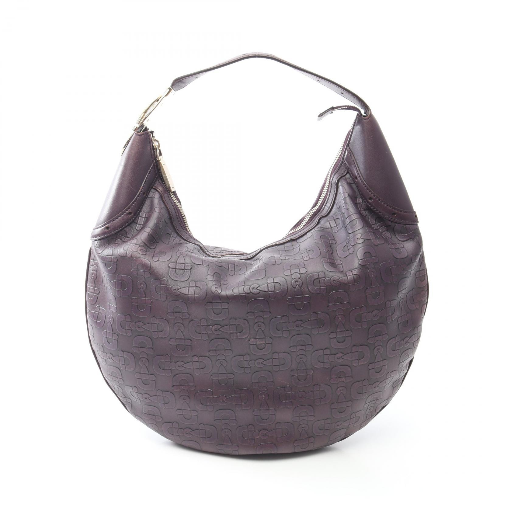 グッチ GUCCI ホースビット ショルダーバッグ バッグ レザー レディース パープル系 145764 【中古】