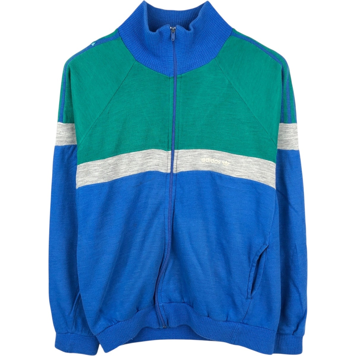 古着 80年代 アディダス adidas フルジップスウェットシャツ トレーナー フランス製 メンズM相当 ヴィンテージ/evb035831