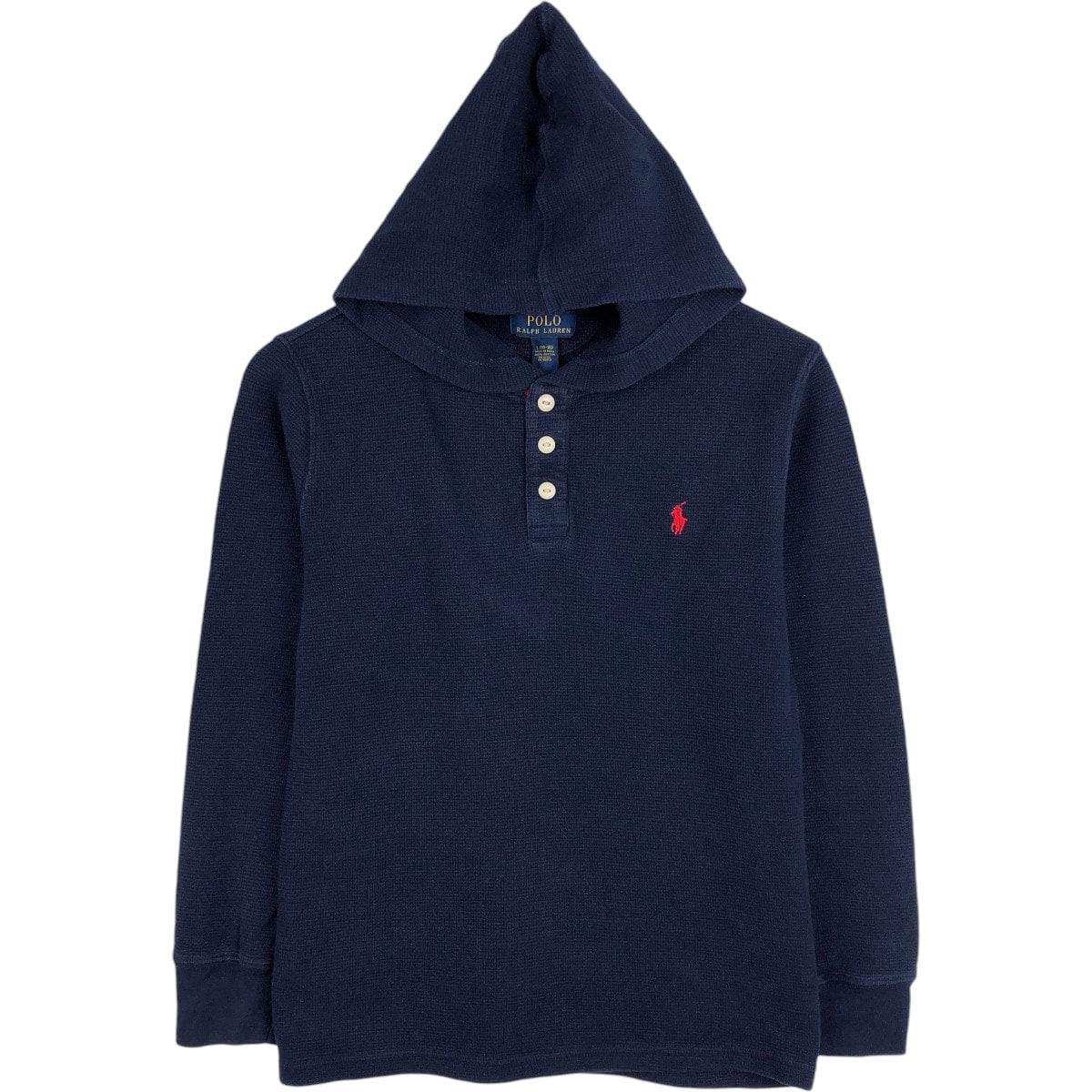 古着 ラルフローレン Ralph Lauren POLO RALPH LAUREN ハーフボタン フード付き サーマルロンT ワッフル レディースM相当/eaa680381