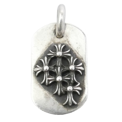 Chrome Hearts Dog Tag S Razed Cemetery "Silver"