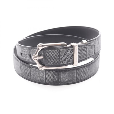 ルイ・ヴィトン LOUIS VUITTON LVフロッグ リバーシブルベルト ダミエ 30mm ベルト 衣料品 レザー ダミエ メンズ グレー系 【中古】