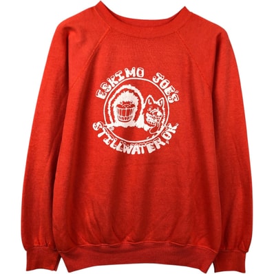 古着 80年代 ヘインズ Hanes ESKIMO JOE'S エスキモージョーズ 青タグ アドバタイジング スウェットシャツ トレーナー USA製 メンズM相当 ヴィンテージ/eaa650146