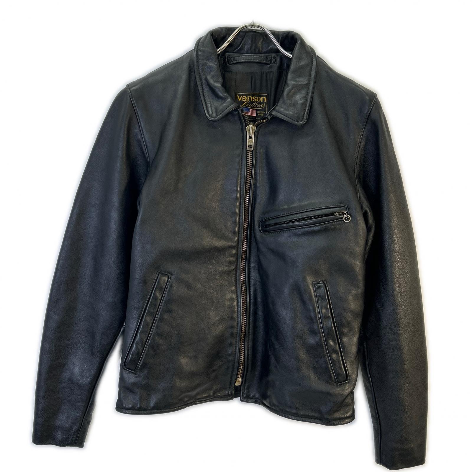 バンソン ブラック エンフィールド シングルライダースジャケット 38