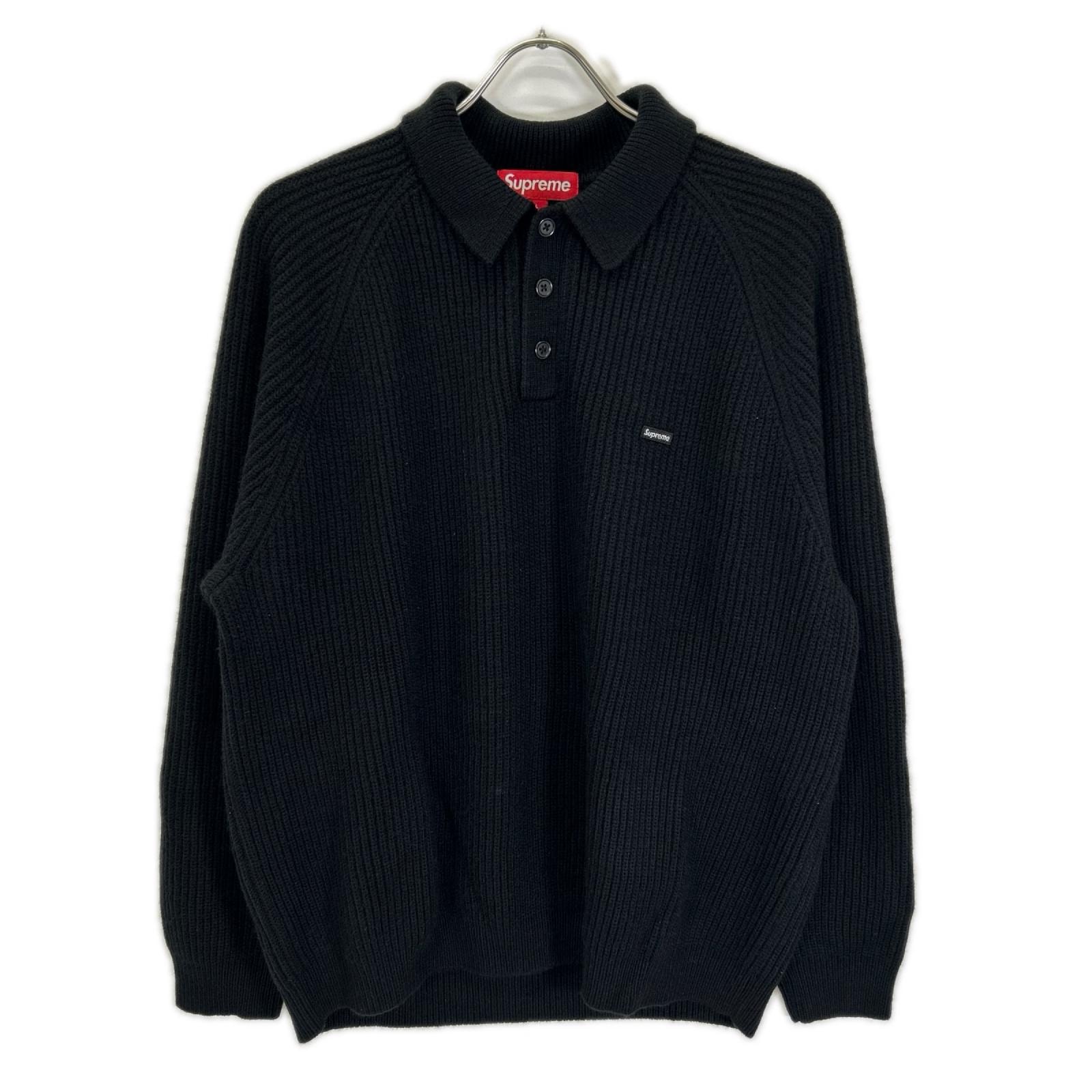 シュプリーム 25FW ブラック Small Box Polo Sweater L