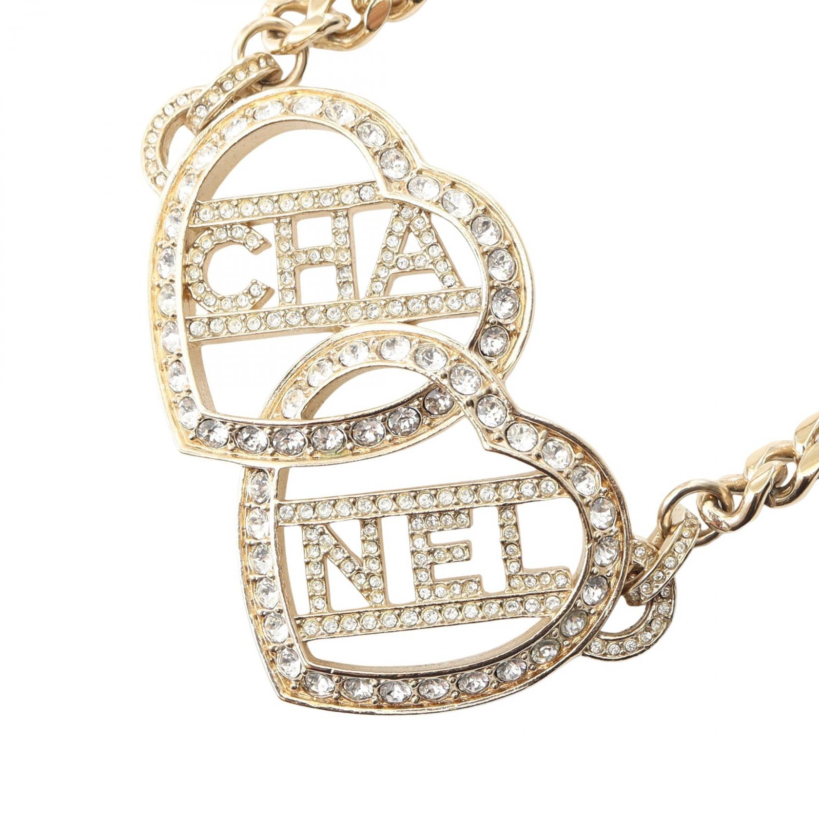 シャネル CHANEL チョーカー アクセサリー GP(ゴールドメッキ) ラインストーン レディース ゴールド系 / クリア系 【中古】