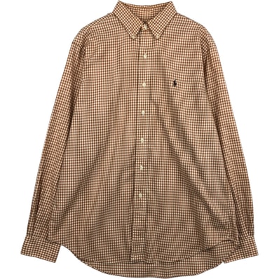古着 40年代 ラルフローレン Ralph Lauren CLASSIC FIT ギンガムチェック 長袖 ボタンダウンチェックシャツ メンズL相当/eaa629065