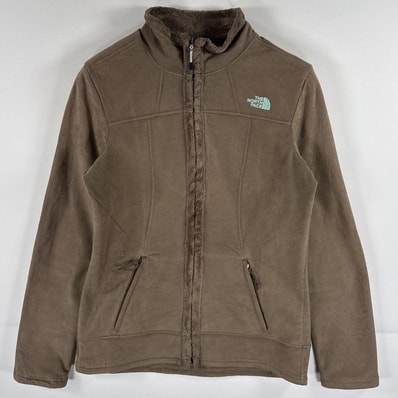 古着 ザ・ノースフェイス THE NORTH FACE フルジップフリースジャケット ワンポイントロゴ ボア アウトドア M ブラウン系 レディース