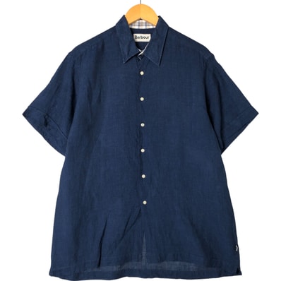 古着 バブアー Barbour 半袖 コットンシャツ ボックスシャツ メンズL相当/eaa552934