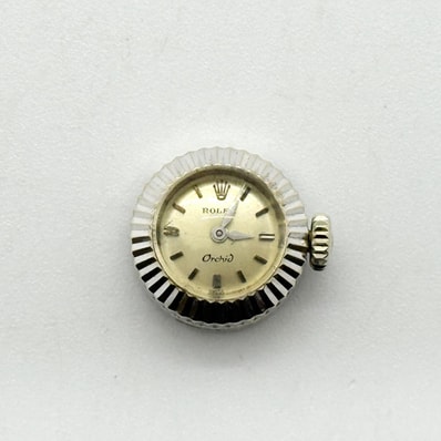 ROLEX ロレックス オーキッド WG 9303 シルバー 手巻き レディース 腕時計 稼働品
