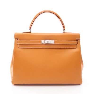 エルメス HERMES ケリー35 2WAY ハンドバッグ バッグ レザー ヴォーシャモニー ヴォーシャモニー ナチュラル □C刻印(1999年製造) レディース ブラウン系 【中古】