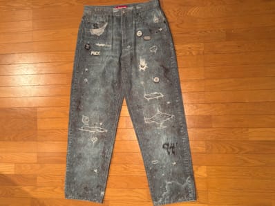 シュプリーム HJR トロンプルイユ ルーズフィット ジーンズ "ブルー"