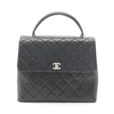 シャネル CHANEL マトラッセ トップハンドル ハンドバッグ バッグ ラムスキン(羊革) レディース ブラック系 【中古】