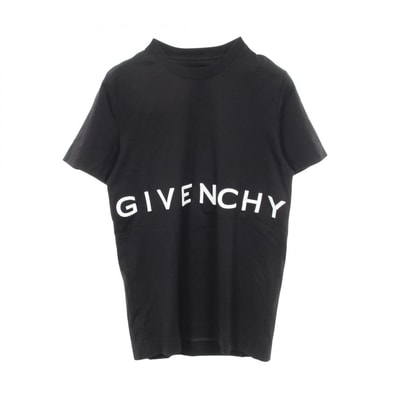 ジバンシィ GIVENCHY 4G ロゴ刺繍 半袖Tシャツ 衣料品 トップス コットン メンズ ブラック系 【中古】
