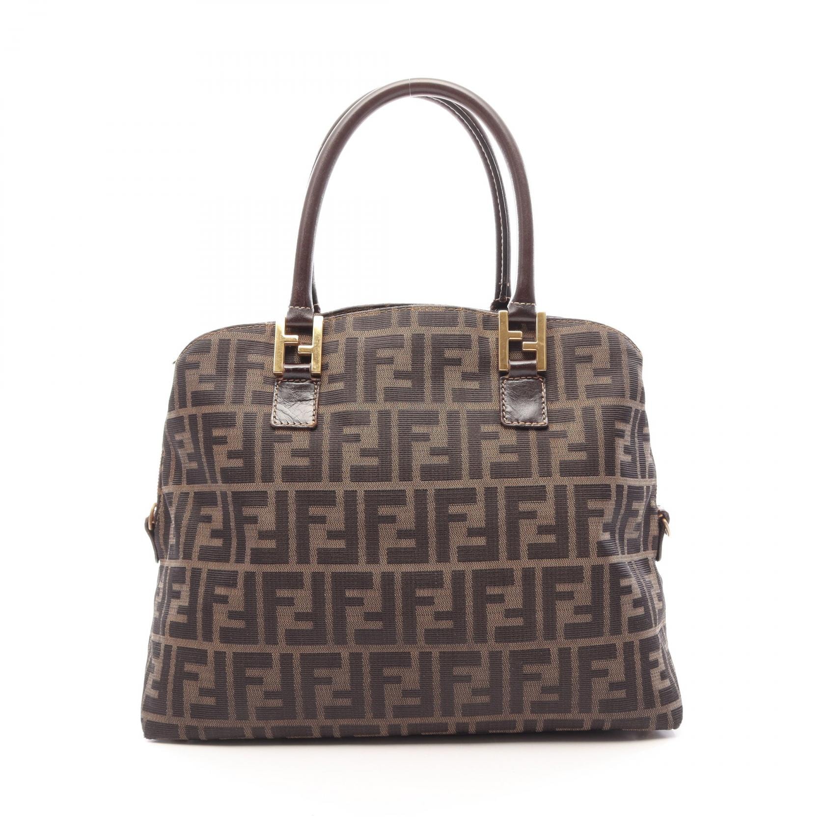 フェンディ FENDI ズッカ トートバッグ バッグ キャンバス レザー レディース ブラウン系 / ブラック系 【中古】
