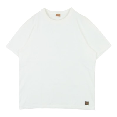 DELUXE デラックス クルーネック 半袖 Tシャツ カットソー コットン 日本製 ホワイト系 アイボリー系 XL【中古】