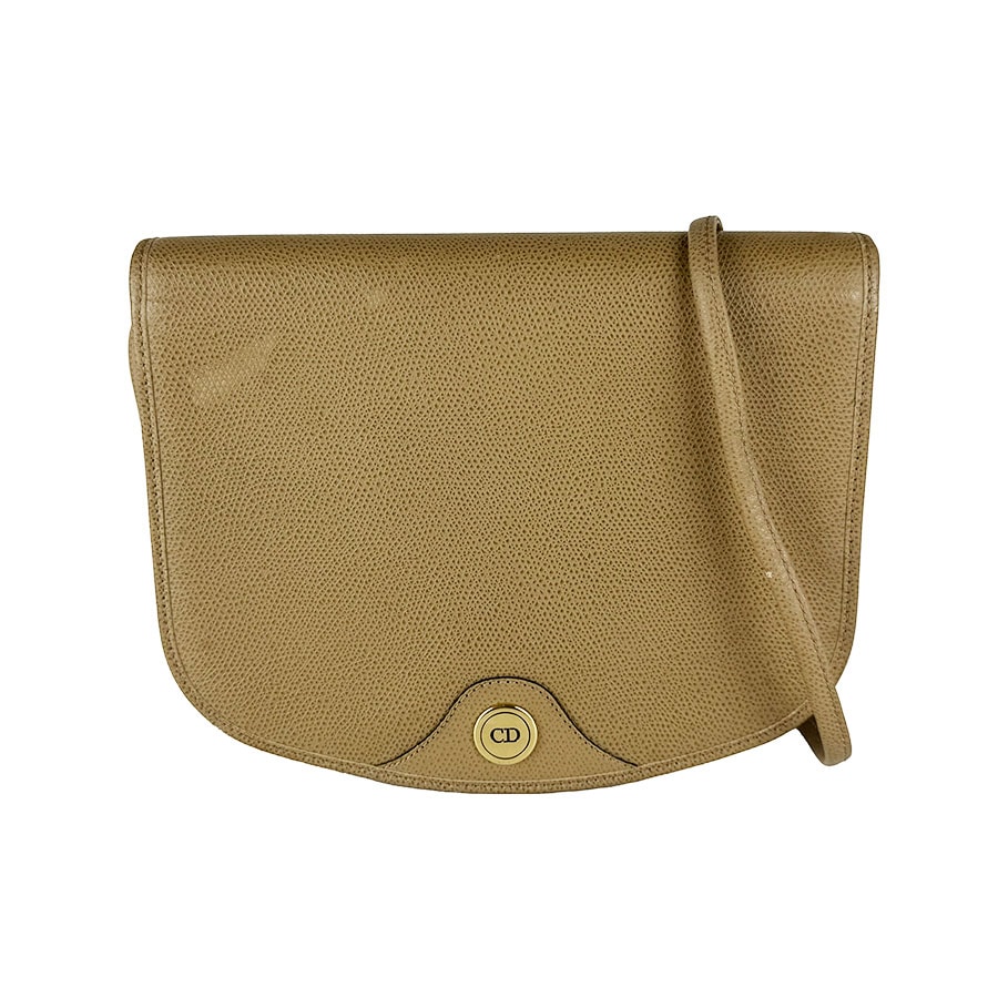 クリスチャンディオール Christian Dior ショルダーバッグ ハニカム レザー ベージュ レディース【中古】 z10966