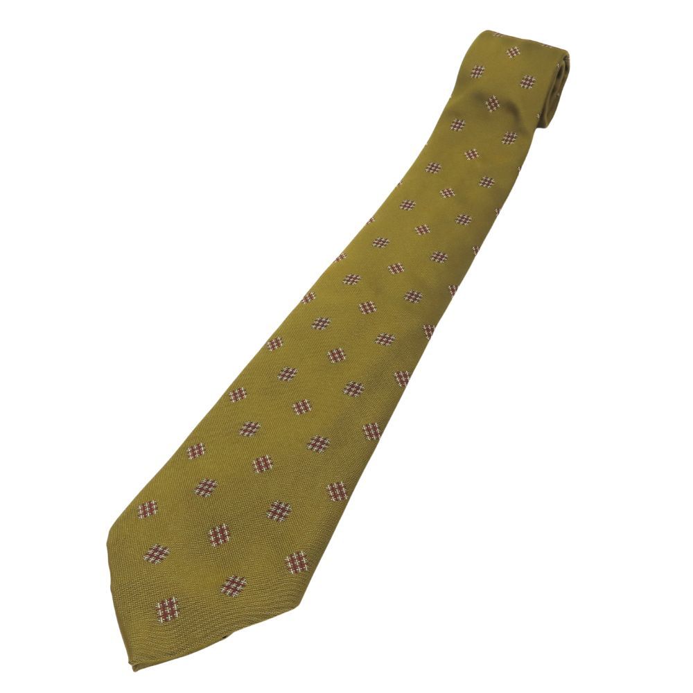 【中古】 エルメス ネクタイ シルク カーキ ブラウン スーツ ビジネス アパレル メンズ 男性 HERMES