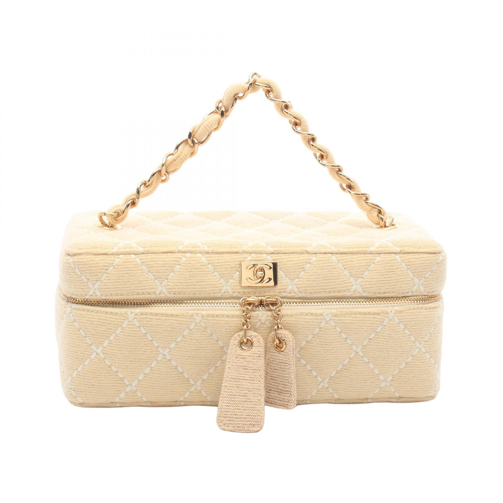 シャネル CHANEL ワイルドステッチ ハンドバッグ バッグ キャンバス レディース アイボリー系 【中古】