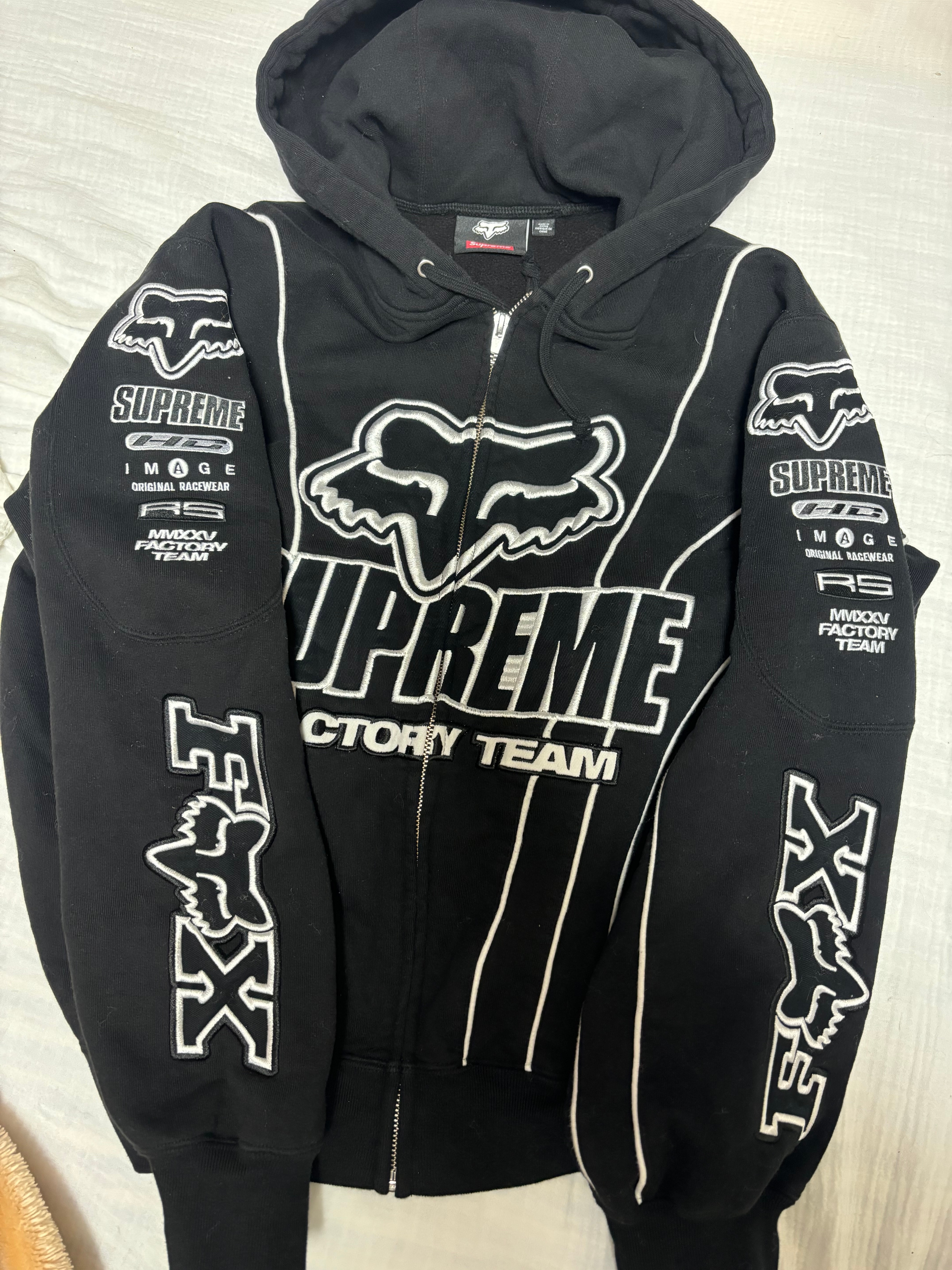 Supreme x Fox Racing Zip Up Hooded Sweatshirt 