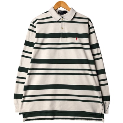 古着 90年代 ラルフローレン Ralph Lauren POLO by Ralph Lauren 長袖 ボーダー ポロシャツ USA製 メンズXL相当 ヴィンテージ/eaa590229