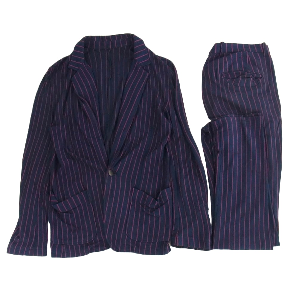 HYSTERIC GLAMOUR ヒステリックグラマー セットアップ ストライプ セットアップ ネイビー系 上:M 下:S【中古】