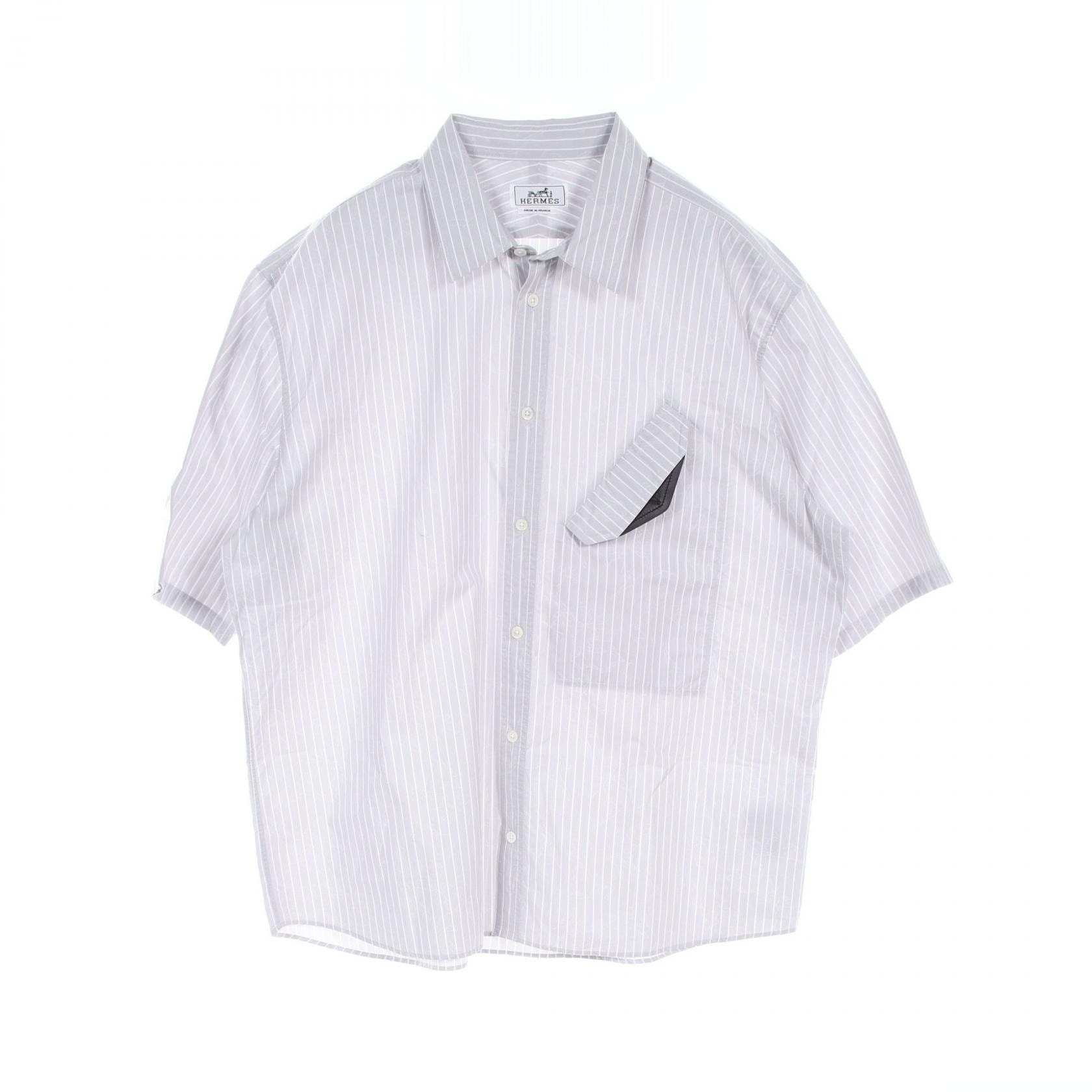 エルメス HERMES 衣料品 トップス コットン ホワイト メンズ グレー系 / ホワイト系 【中古】