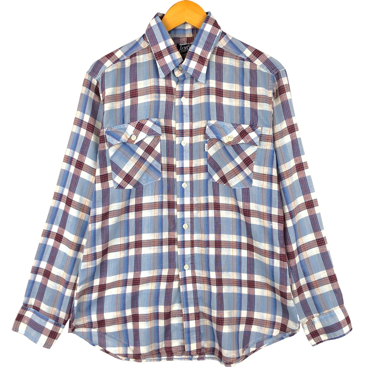 古着 80年代 リーバイス Levi's REGULAR FIT 長袖 コットンチェックシャツ メンズL相当 ヴィンテージ/eaa605950