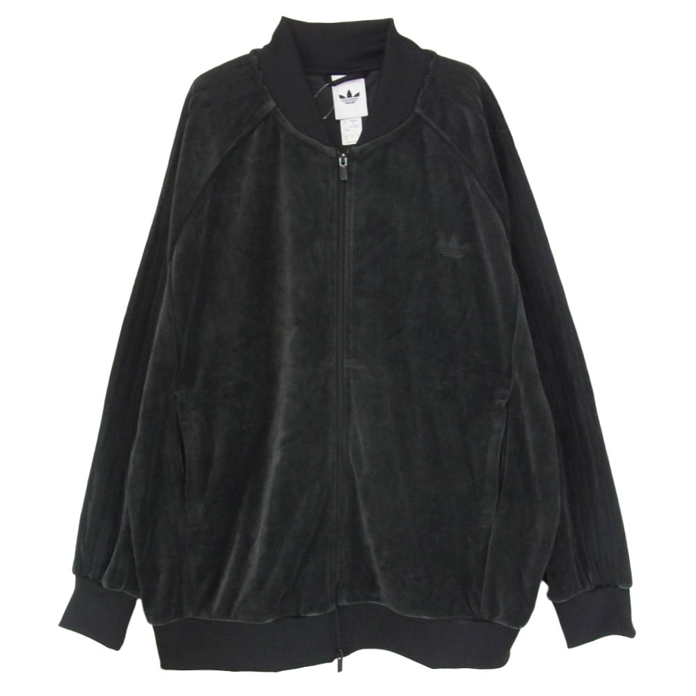 adidas アディダス ジャケット JX1559 SST アディカラー ベロア トラックトップ ジャージ ブルゾン ジャケット ブラック系 4XL【中古】