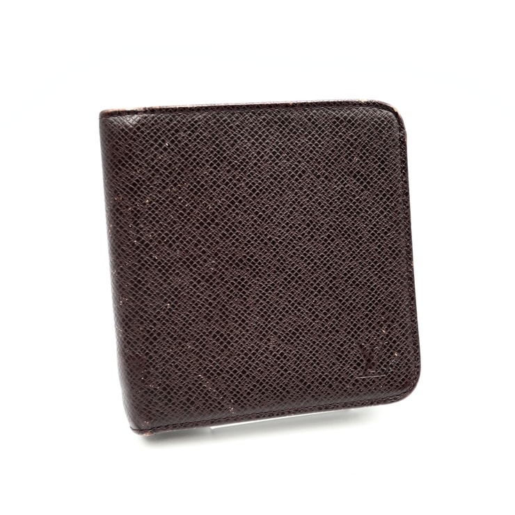 LOUIS VUITTON(ルイ・ヴィトン)タイガ ヴィンテージ ラウンドファスナー 二つ折り財布 コンパクトウォレット アカジュー レザー ゴールド金具 メンズ【中古】