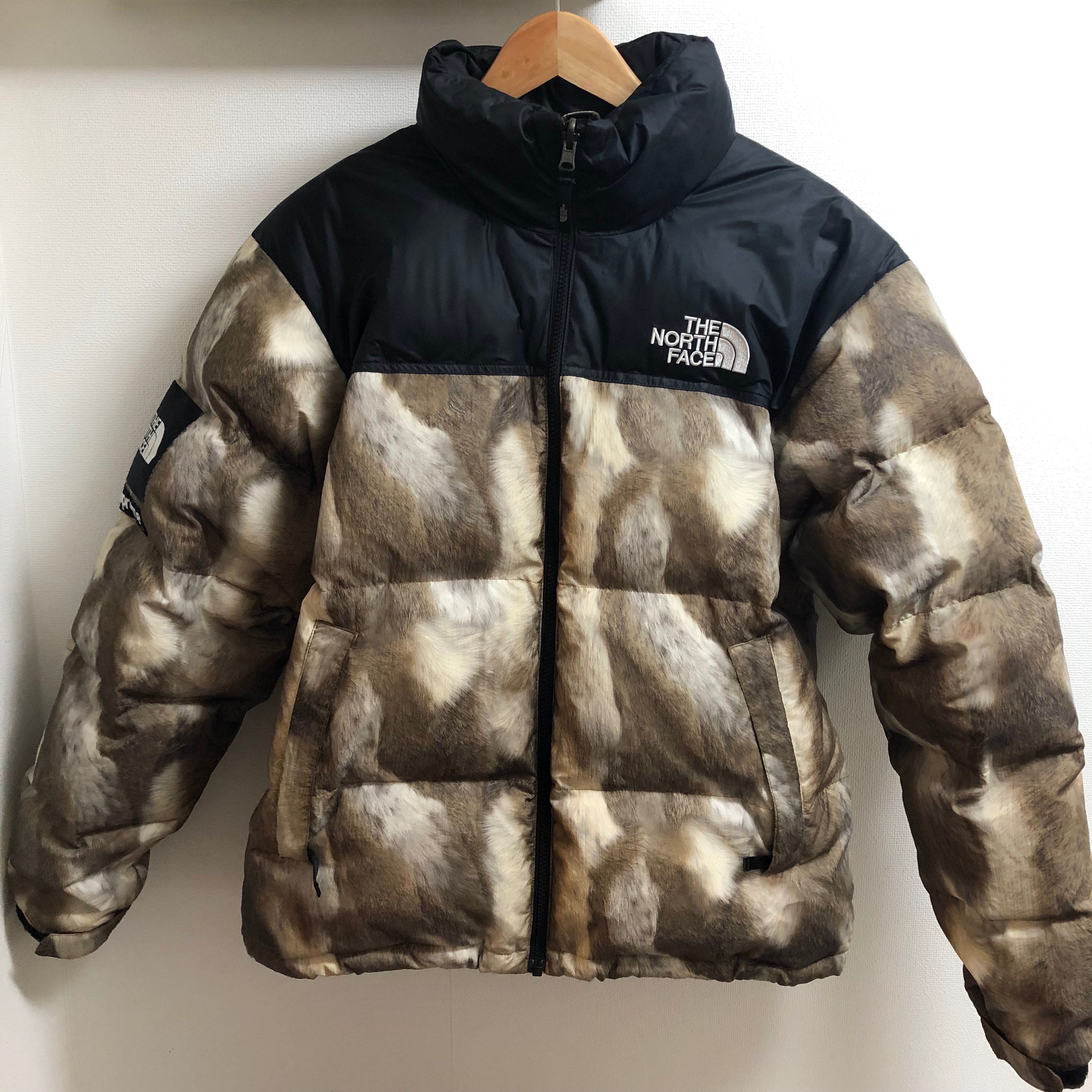 Supreme x The North Face Fur Print Nuptse Jacket "Brown"