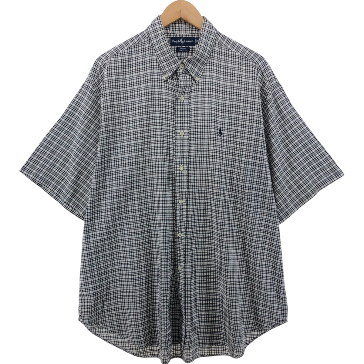 古着 ラルフローレン Ralph Lauren BLAIRE 半袖 ボタンダウン チェックシャツ メンズXL相当/eaa552702
