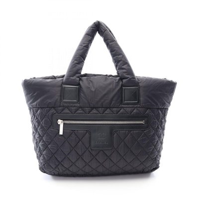 シャネル CHANEL コココクーンMM トートバッグ バッグ ナイロン レザー レディース ブラック系 A48611 【中古】