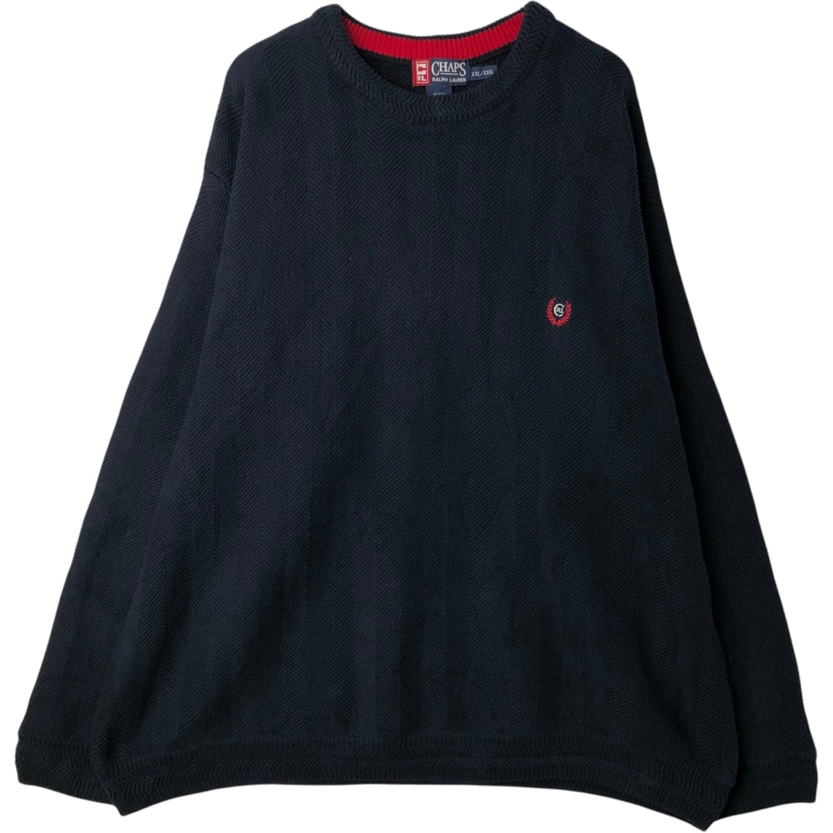 古着 ラルフローレン Ralph Lauren CHAPS チャップス ヘリンボーン コットンニットセーター メンズXXL相当/eaa627524