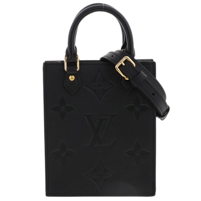 【お値下げ品】LOUIS VUITTON ルイ・ヴィトン プティット サックプラ ショルダーバッグ M81417 モノグラムアンプラント ブラック レディース【中古】